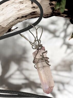 5 for $25💫Scattershot Wire Wrapped Light Pink Quartz Pendant